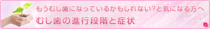 もうむし歯になっているかもしれない？と気になる方へ
むし歯の進行段階と症状